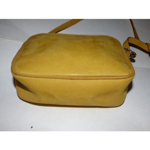 Salvatore Ferragamo Vintage Mustard Yellow Suede And Leather Crossbody - Picture 9 of 12